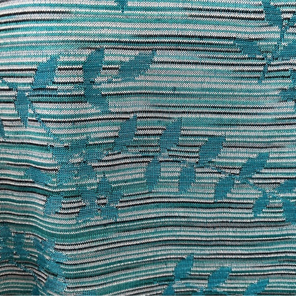 Floral & Stripe Shimmery Cardigan Aqua, Silver, Blk 2X Jones Of New York NWOT - Picture 6 of 7